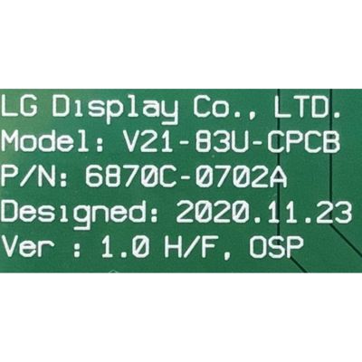 T-CON PARA TV SONY / NUMERO DE PARTE 6871L-6720A / 6870C-0702A / 6720A / PANEL LE830AQB (AP)(B1) / MODELO XR-83A90J / XR83A90J - Imagen 3